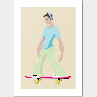 Skateboarder Kid Posters and Art